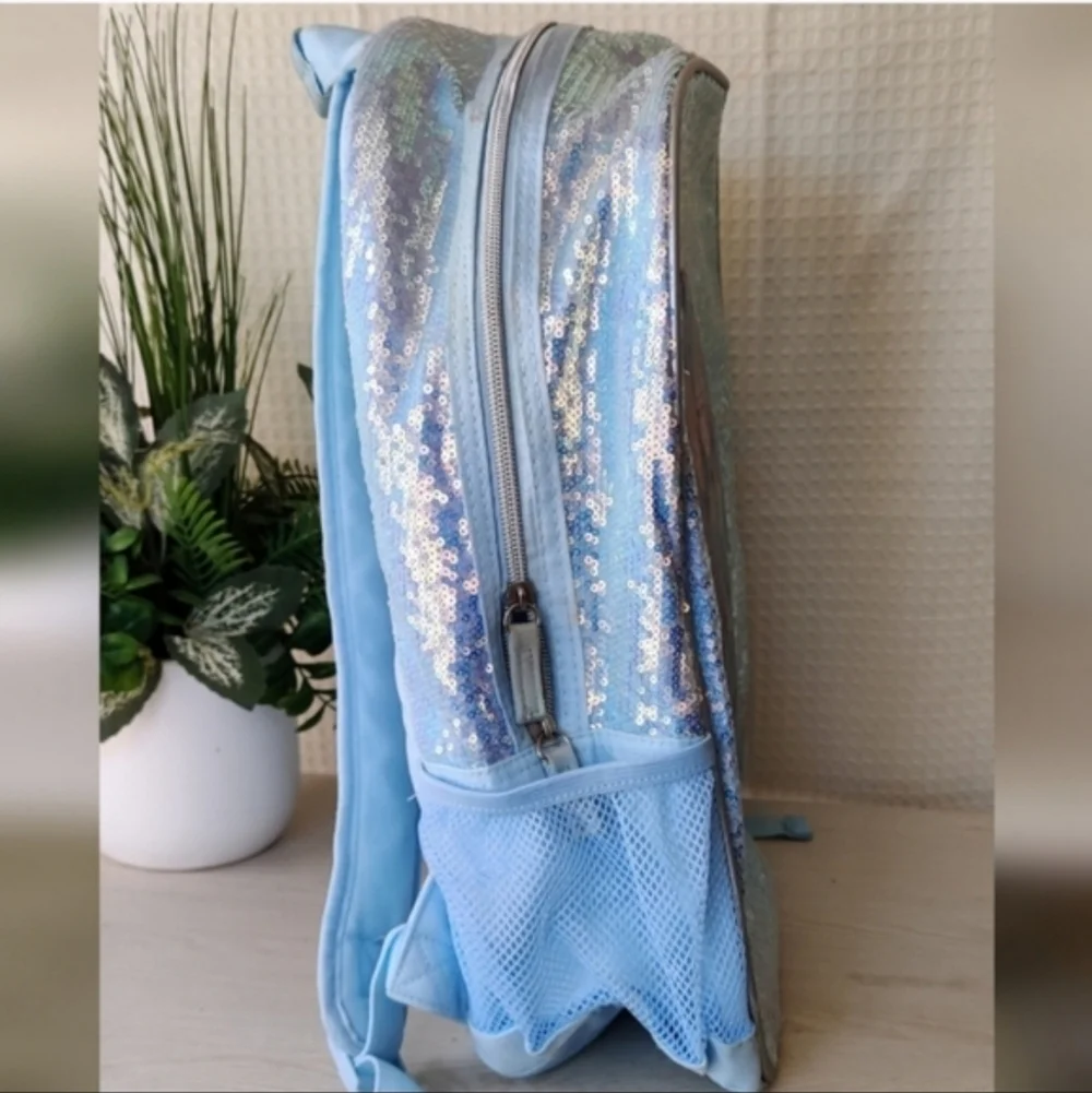Disney Frozen ll Elsa and Ana Light Blue Sequins & Snowflakes Backpack